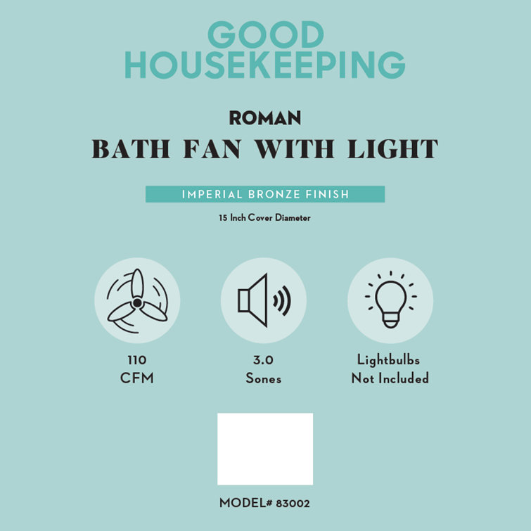Imperial Bronze Decorative Ceiling Mount Ventilation Fan with Light