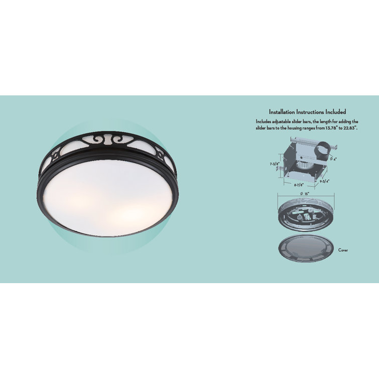 Matte Black Decorative Bathroom Exhaust Fan with Light and Night-Light