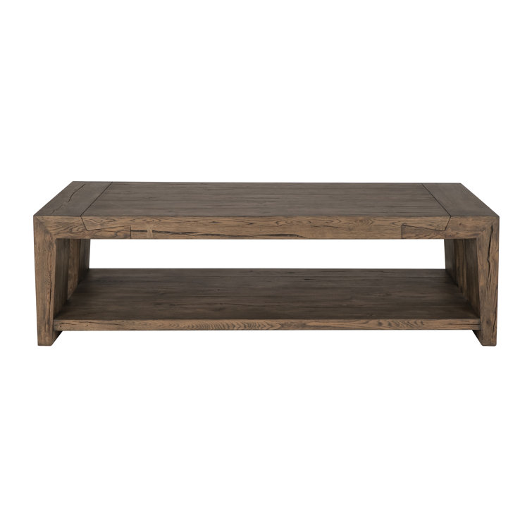 Troy 60" Brown Oak Wood Rectangular Coffee Table
