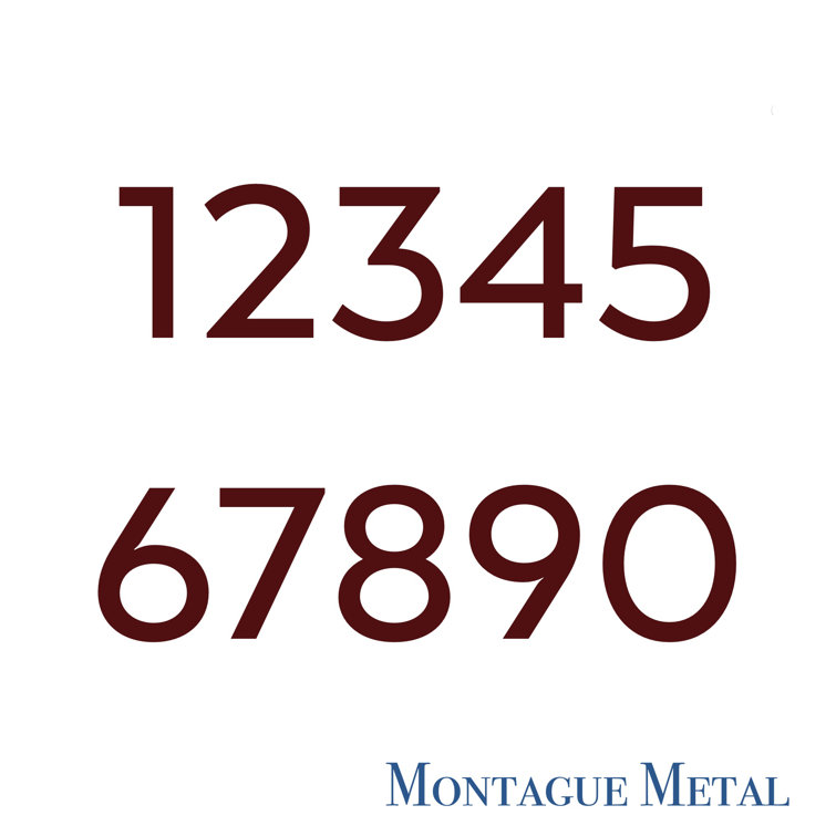 Roman Bronze 4-inch Floating Metal House Number 6