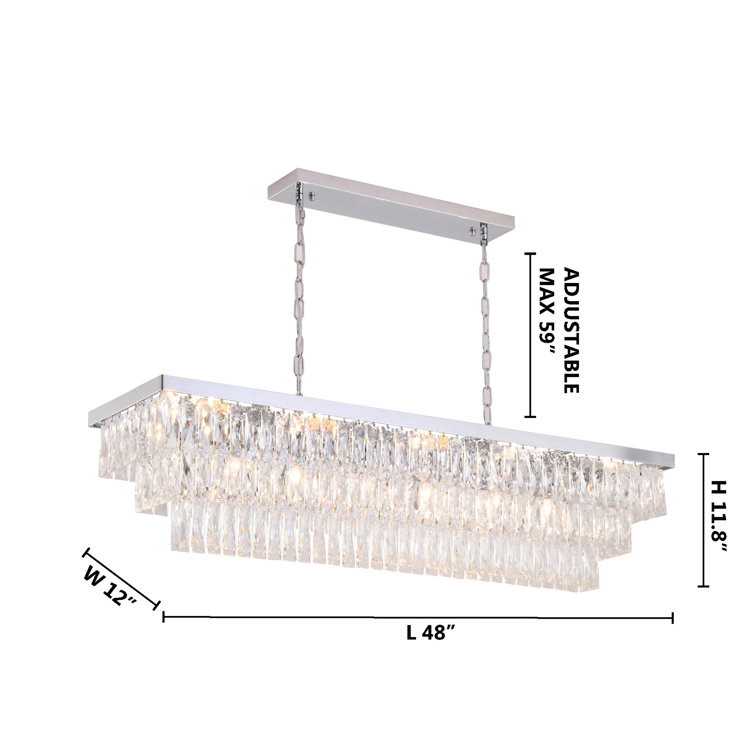 Exquisite Chrome Crystal Candle Chandelier with Adjustable Chain
