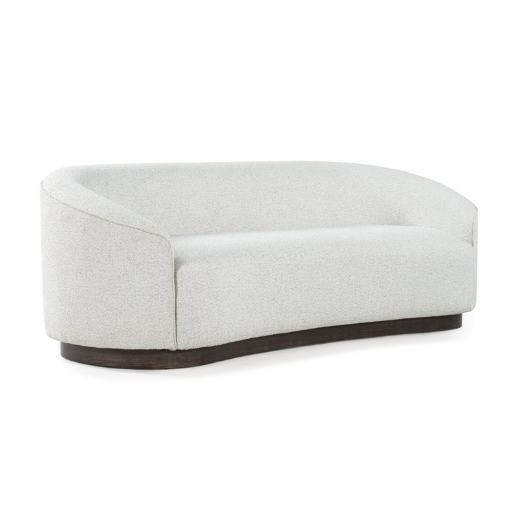 Beverly 90" Oatmeal Fabric Curved Sofa