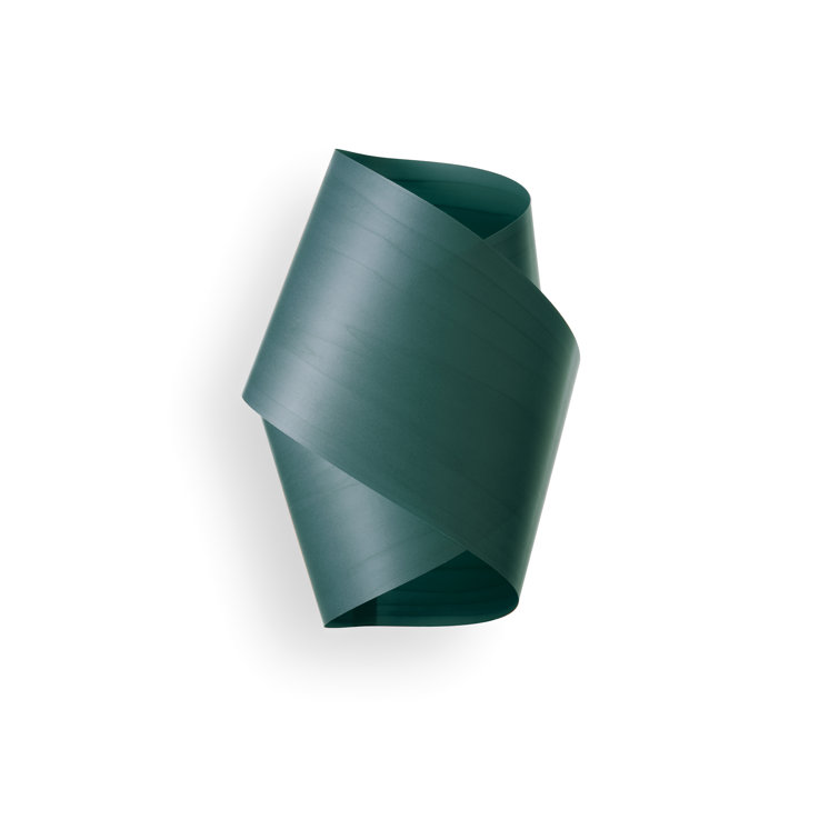 Ivory White Dimmable Wood Sconce with Sea Blue Shade