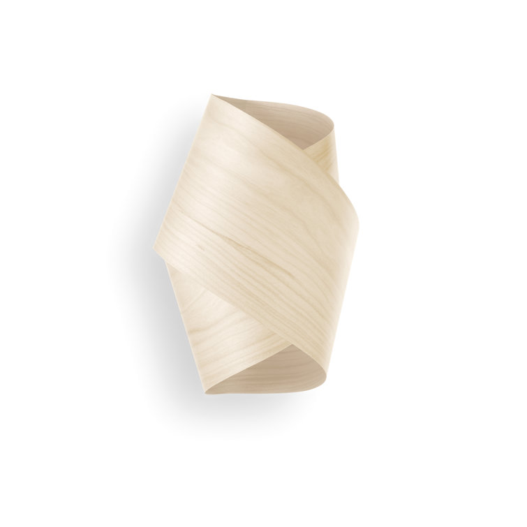 Ivory White Dimmable Wood Sconce with Sea Blue Shade