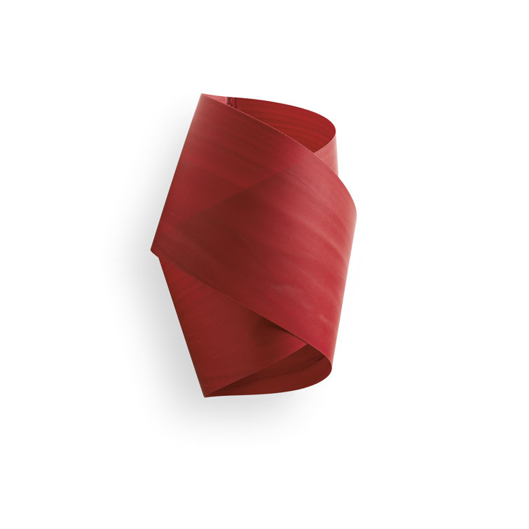 Red Wood Veneer Twist Wall Sconce