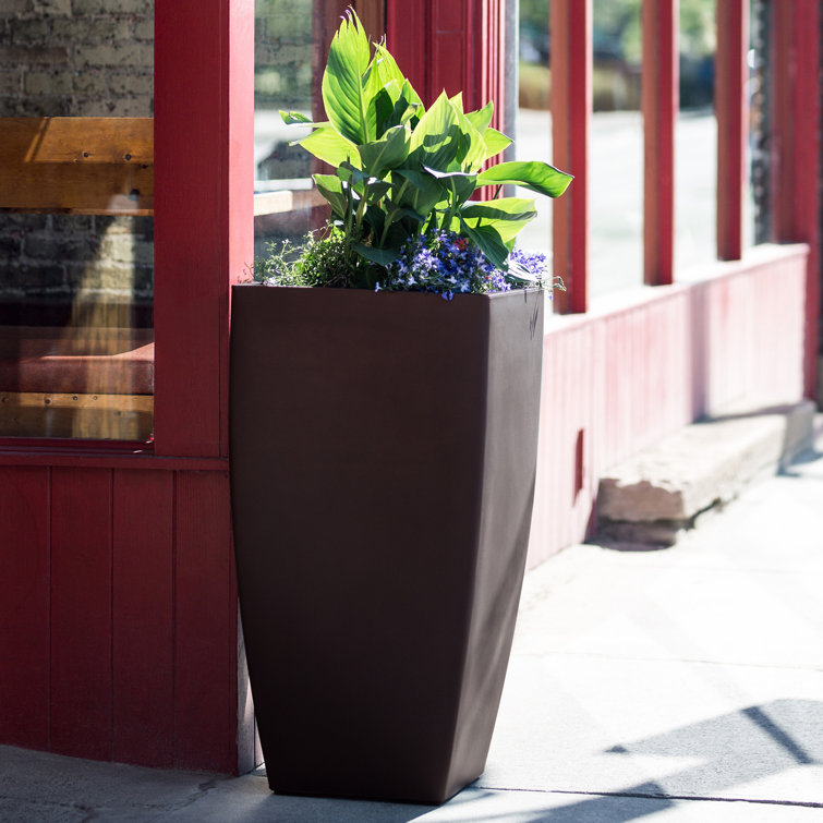 Kobi 38" Tall Graphite Gray Polyethylene Planter