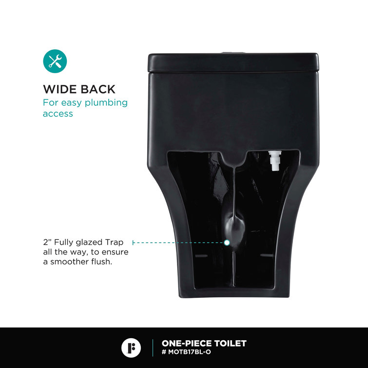 Black Matte Elongated Free Standing Dual Flush Toilet