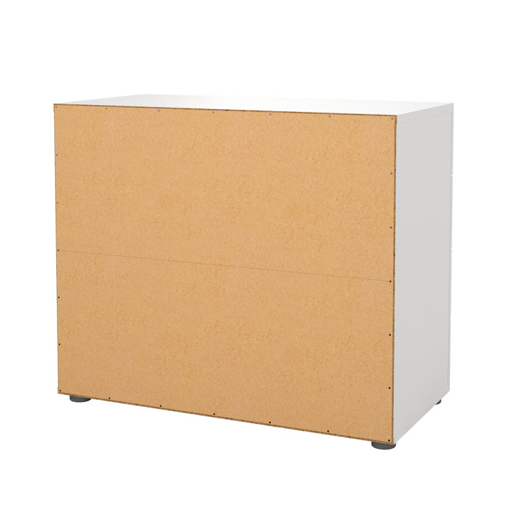 Austin 4-Drawer Sleek White Dresser with Metal Hardware