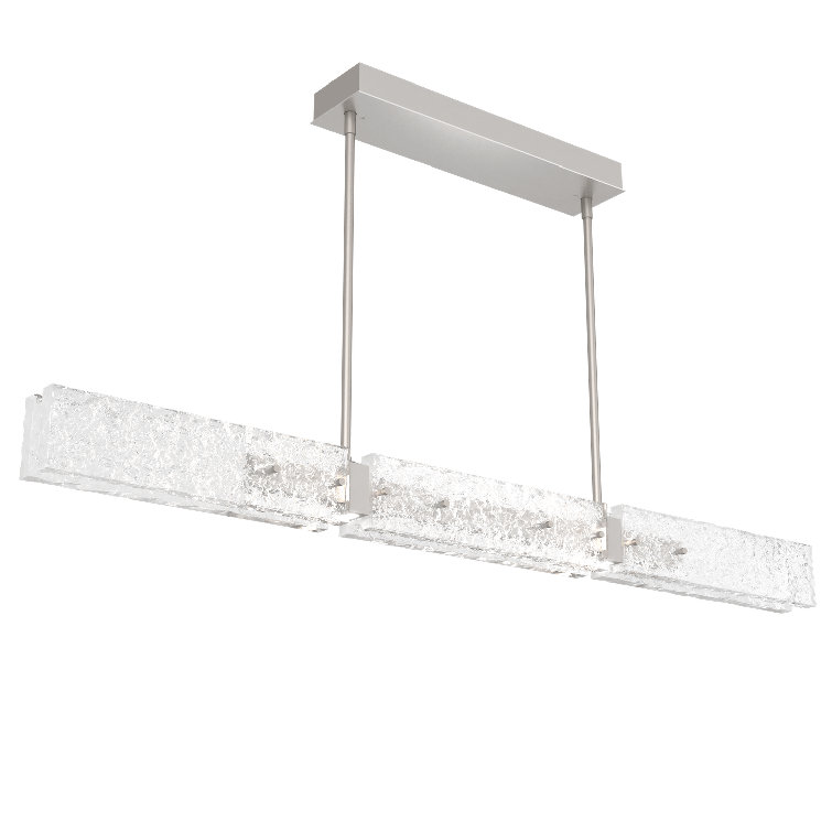Modern Beige Silver Glass LED Island Pendant Light