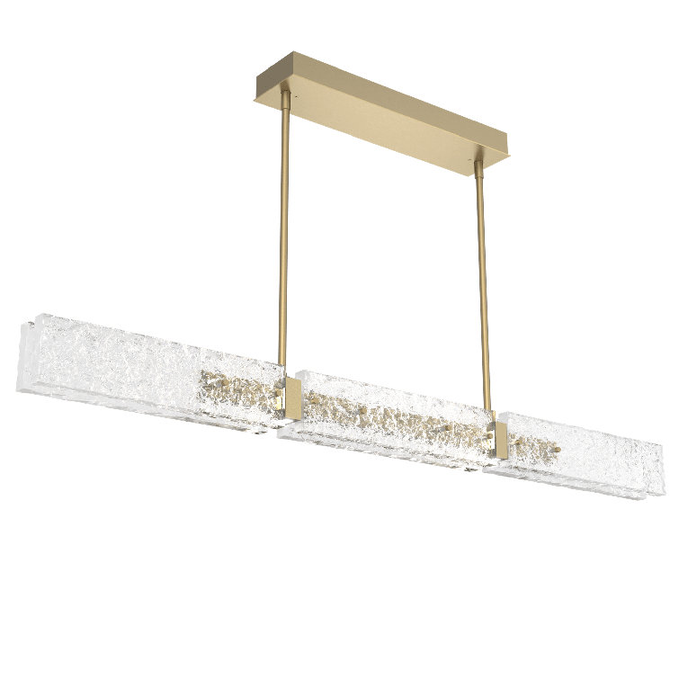Gilded Brass and Glass Modern LED Island Light