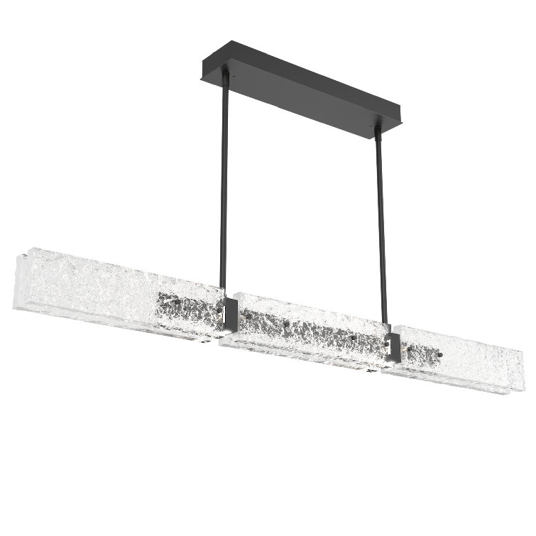 Glacier Artisan Cast Glass 50.9" LED Island Light in Matte Black