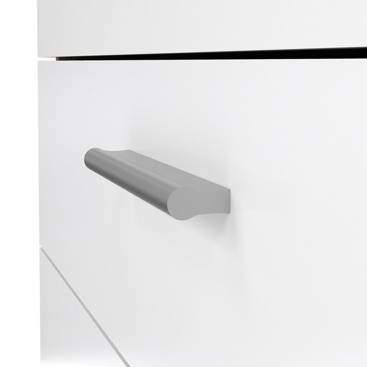 Sleek Austin 4-Drawer Chest in Oak Structure and White High Gloss