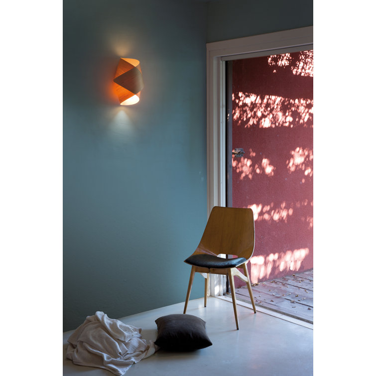 Sea Blue Wood Dimmable Sconce with Clear Crystal