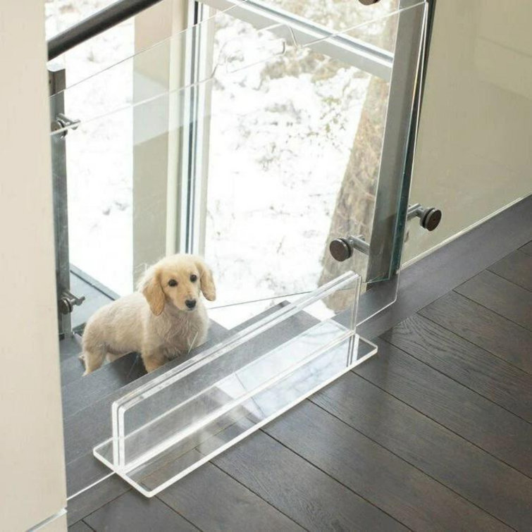Clear Acrylic Freestanding Pet Gate Panel, 30 Inches Tall