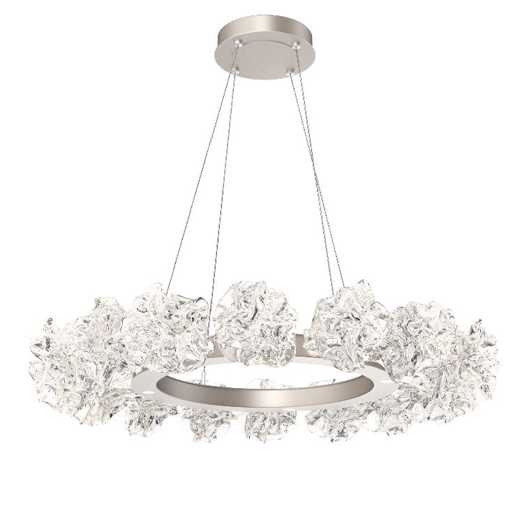 Blossom Bronze Drum 36" LED-Lit Handblown Glass Chandelier