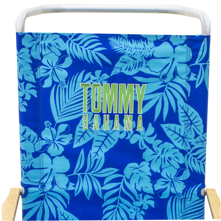 Tommy Bahama 5-Position Lightweight Aluminum Beach Chair with Cup Holder, Blue