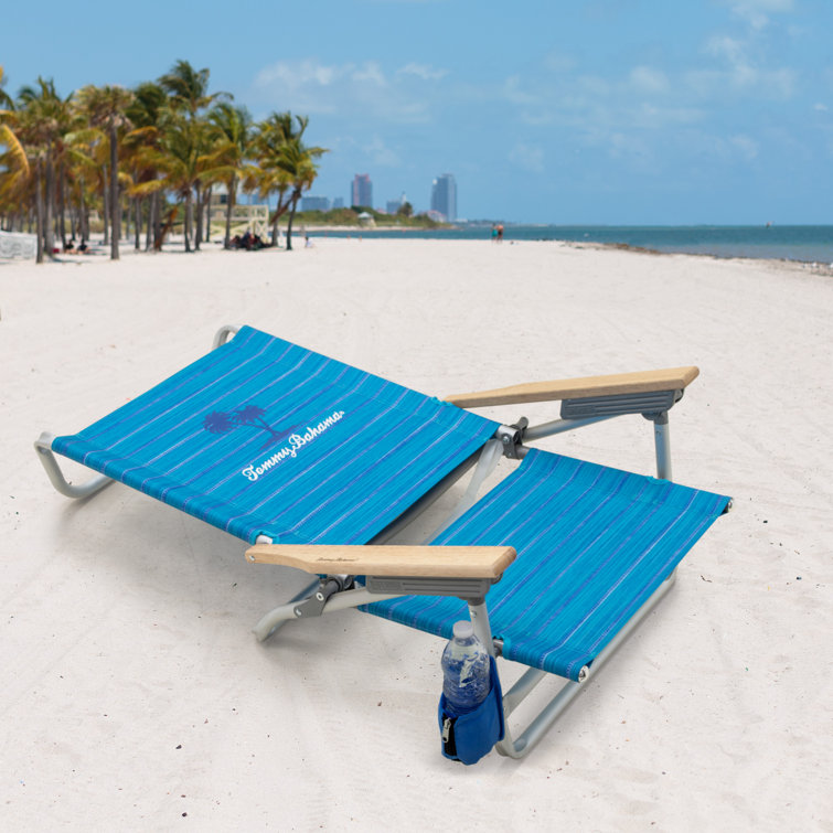 Tommy Bahama 5-Position Lightweight Aluminum Beach Chair with Cup Holder