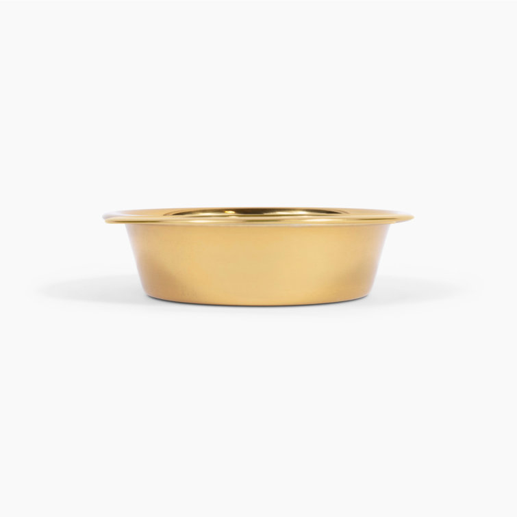 Small Clear Acrylic Elevated Feeder with Gold Bowls