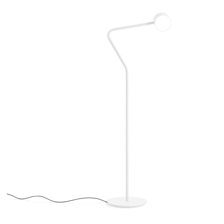 White Metal Touch Floor Lamp with Adjustable Head
