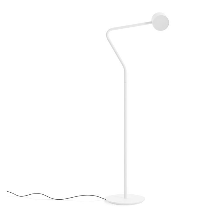 White Metal Touch Floor Lamp with Adjustable Head