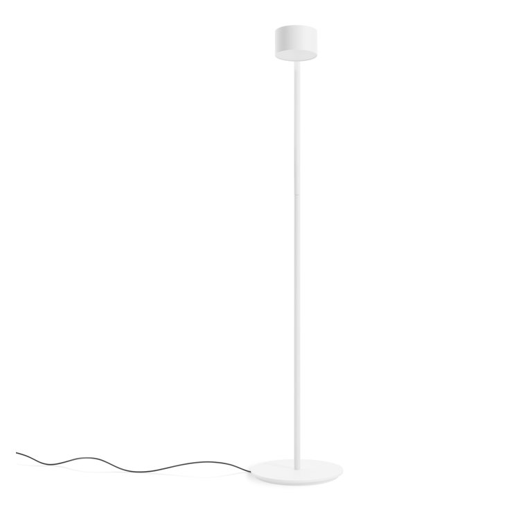 White Metal Touch Floor Lamp with Adjustable Head