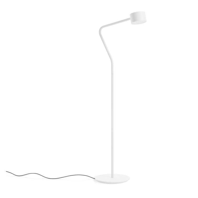 White Metal Touch Floor Lamp with Adjustable Head