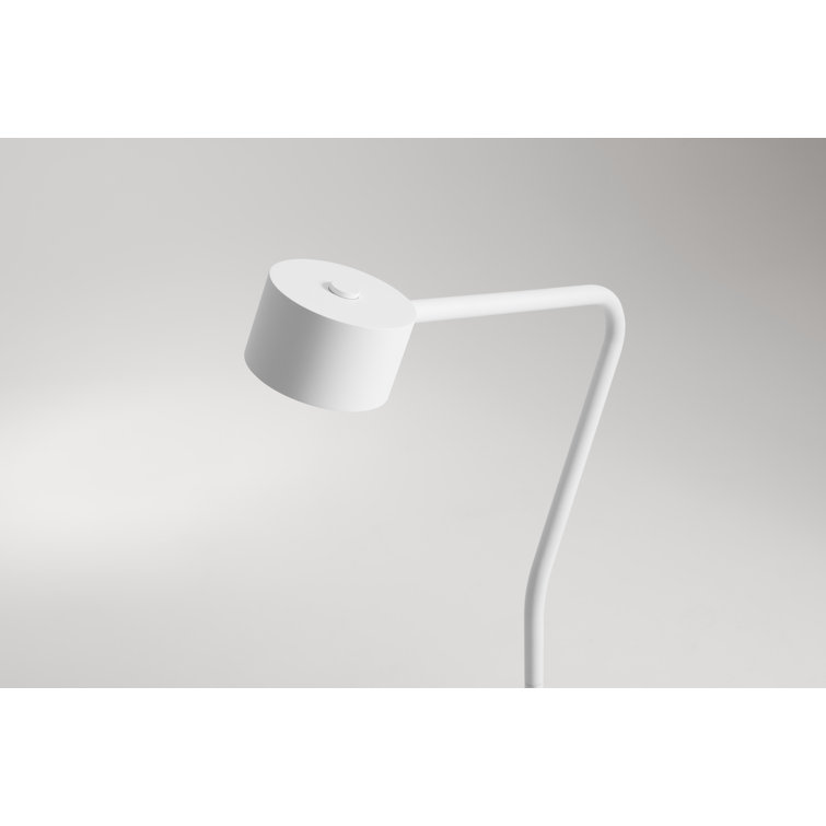 White Metal Touch Floor Lamp with Adjustable Head