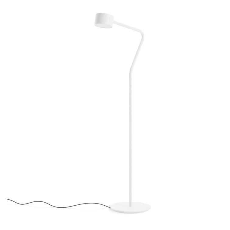 White Metal Touch Floor Lamp with Adjustable Head
