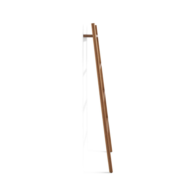 Acacia Wood Wall-Mounted Storage Ladder