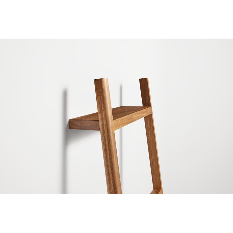Acacia Wood Wall-Mounted Storage Ladder