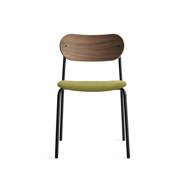 Walnut and Loden Green Velvet Upholstered Dining Chair