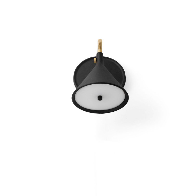 Black and Brass Dimmable Wall Sconce with Diffuser