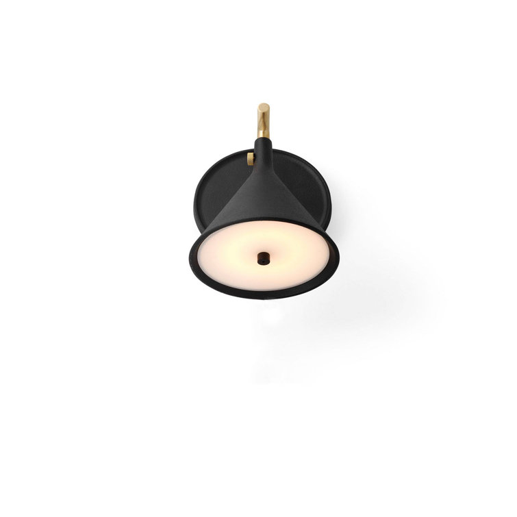 Black and Brass Dimmable Wall Sconce with Diffuser