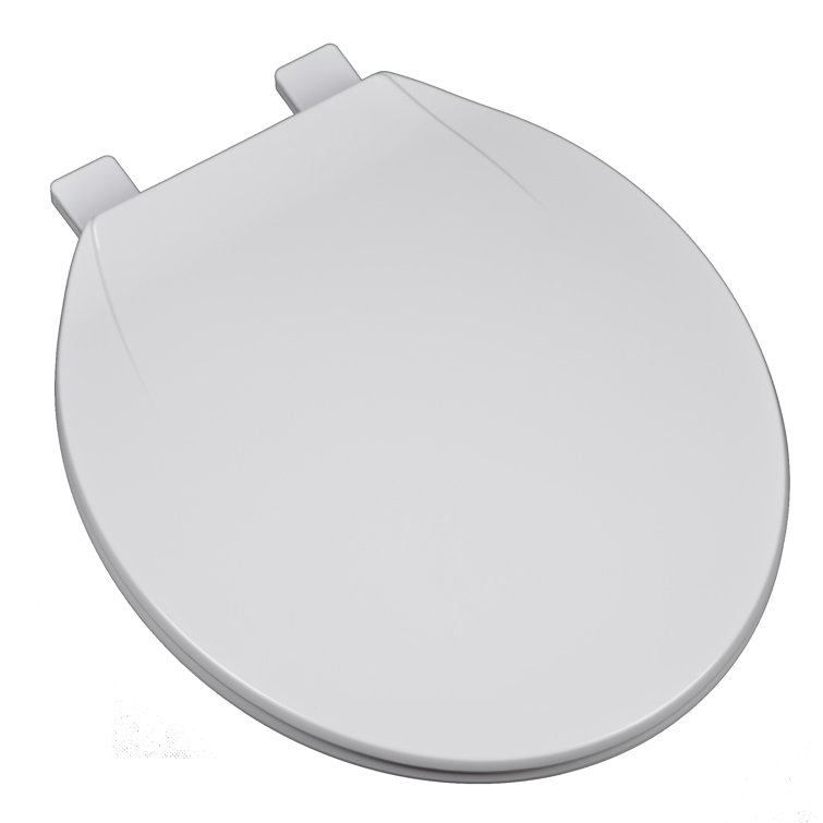 White Round High-Impact Polypropylene Toilet Seat with Closed Front