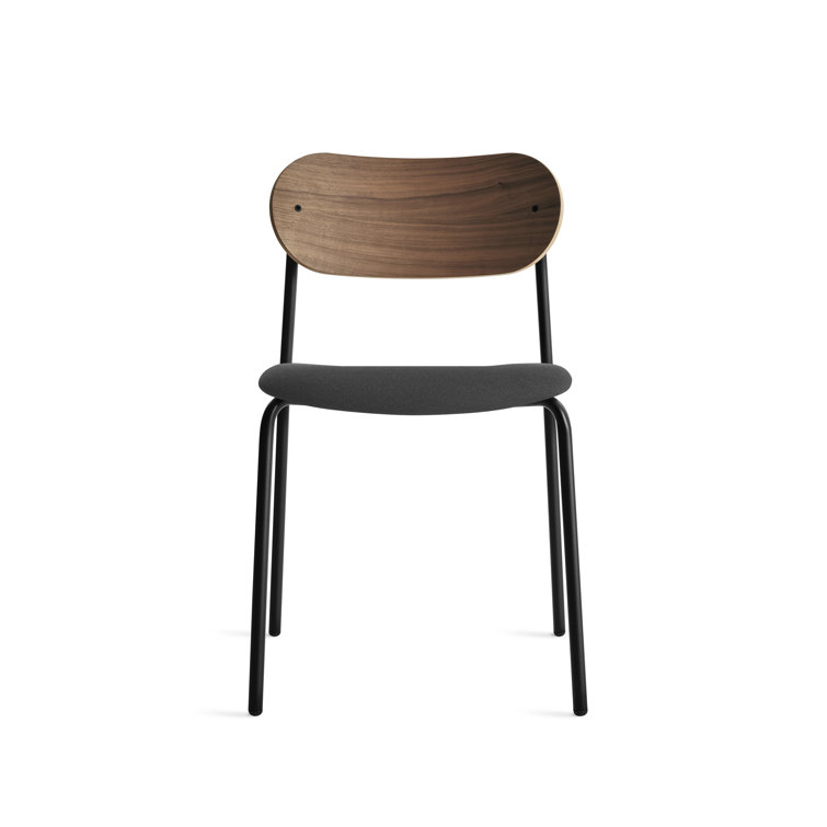 SideBySide Walnut Frame Chair with Maharam Meld in Panda Upholstery
