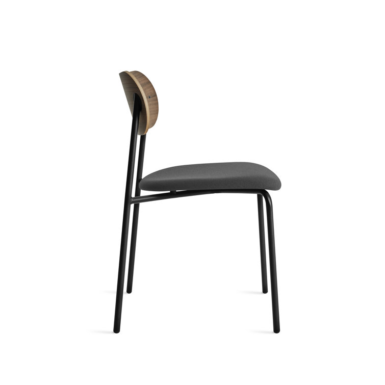 SideBySide Walnut Frame Chair with Maharam Meld in Panda Upholstery
