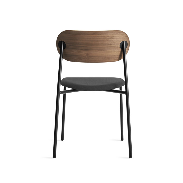 SideBySide Walnut Frame Chair with Maharam Meld in Panda Upholstery
