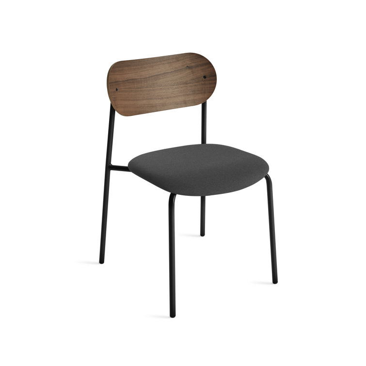 SideBySide Walnut Frame Chair with Maharam Meld in Panda Upholstery