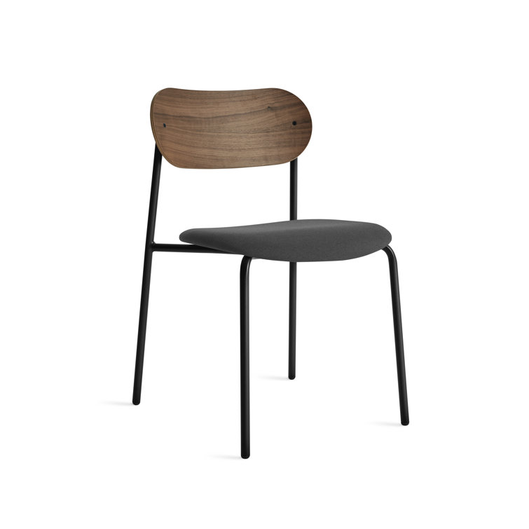 SideBySide Walnut Frame Chair with Maharam Meld in Panda Upholstery