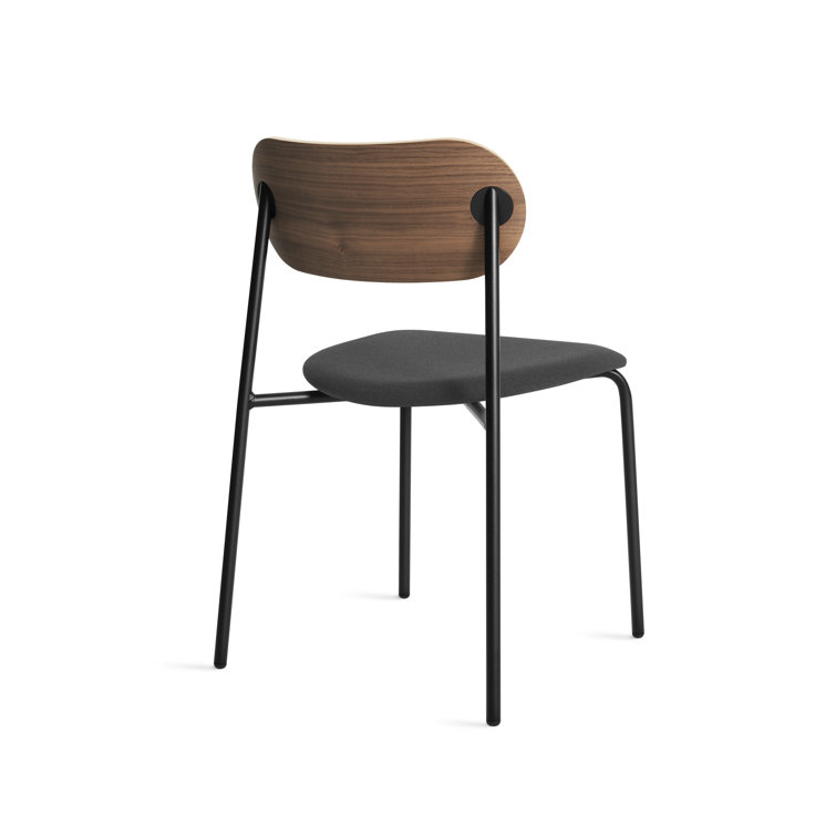 SideBySide Walnut Frame Chair with Maharam Meld in Panda Upholstery