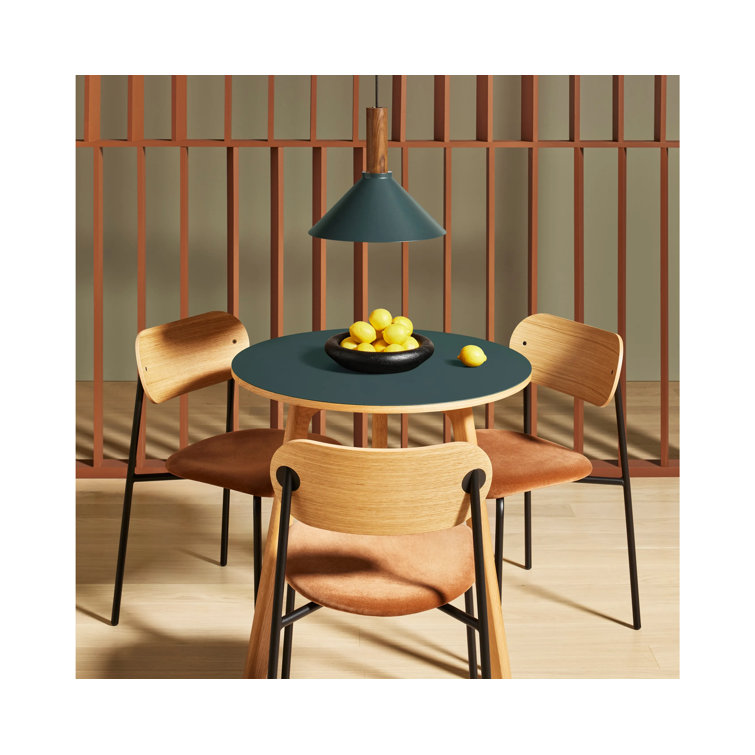 Walnut and Loden Green Velvet Upholstered Dining Chair