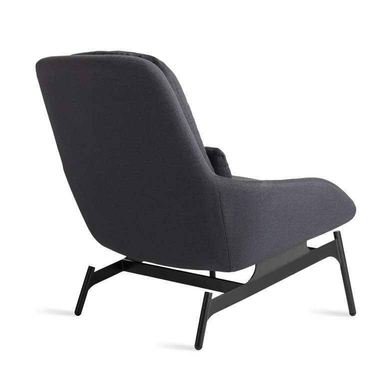 Craig Red Textured Basketweave Lounge Chair with Steel Base