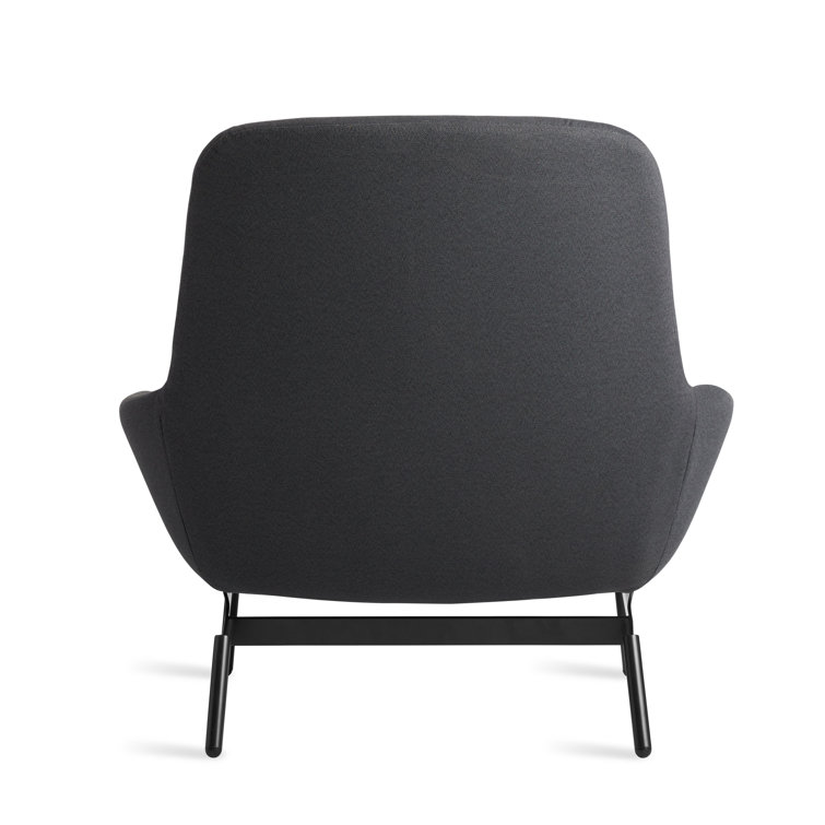 Craig Red Textured Basketweave Lounge Chair with Steel Base
