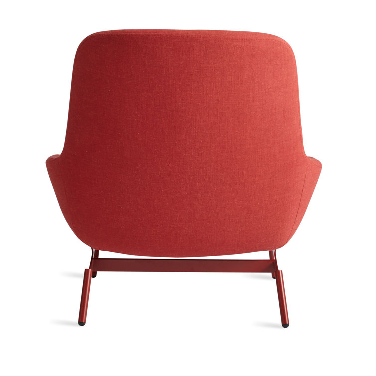Craig Red Textured Basketweave Lounge Chair with Steel Base