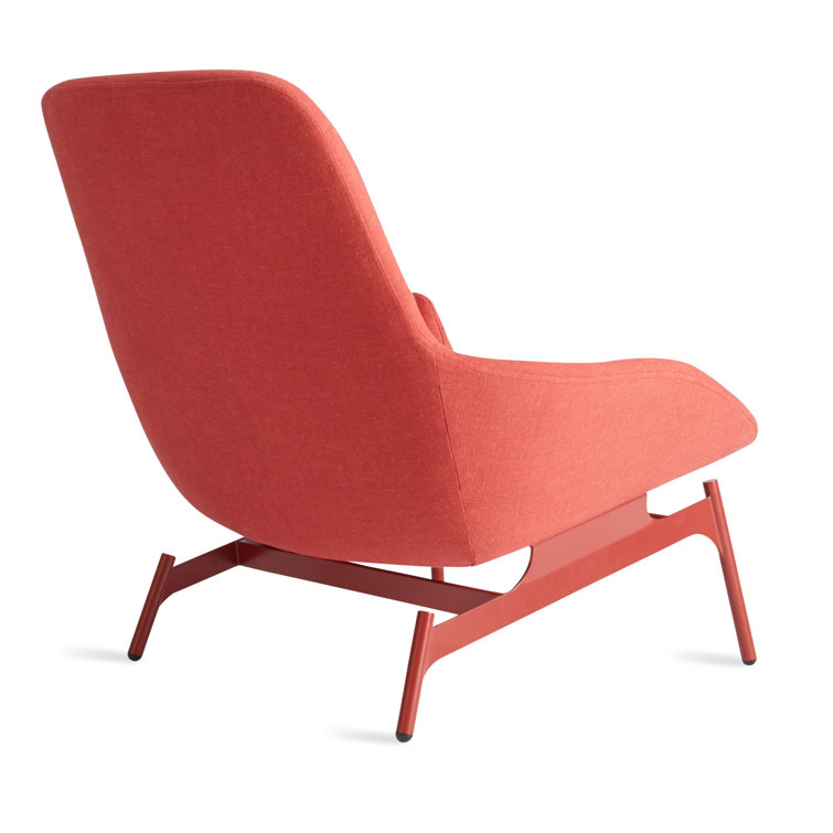 Craig Red Textured Basketweave Lounge Chair with Steel Base