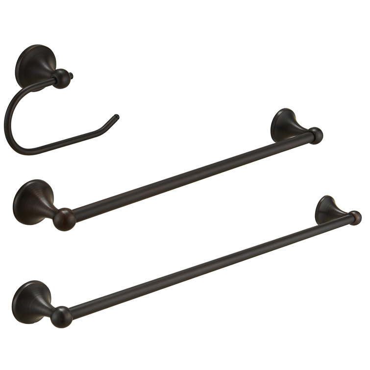 Oil Rubbed Bronze 3-Piece Bathroom Hardware Set