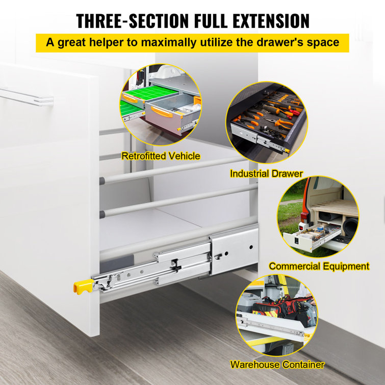 VEVOR Full Extension Soft Close Side Mount Metal Drawer Slide (Set of 2)