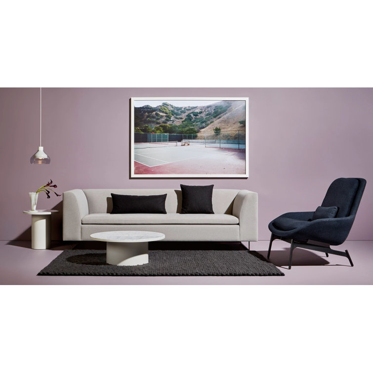 Craig Red Textured Basketweave Lounge Chair with Steel Base