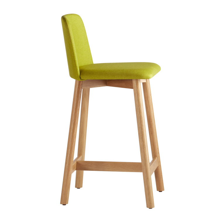 Toohey Tomato Upholstered White Oak Counter Stool