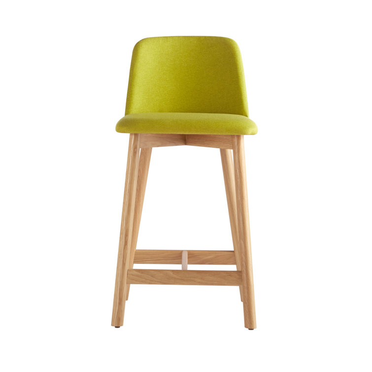 Toohey Tomato Upholstered White Oak Counter Stool